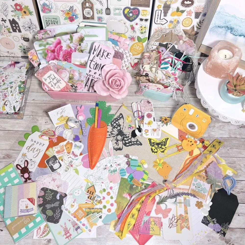Spring Easter Junk Journal Kit & Planner Decor Supplies Scrapbook Lot Ephemera
